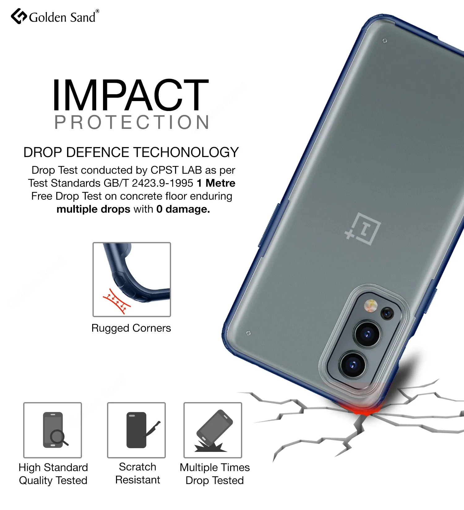 Rugged Frosted Semi Transparent PC Shock Proof Slim Back Cover for OnePlus Nord 2 5G, 6.43 inch, Blue