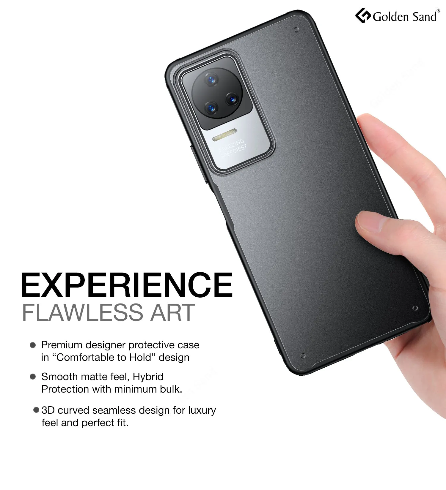 Rugged Frosted Semi Transparent PC Shock Proof Slim Back Cover for POCO F4 5G, 6.67 inch, Black
