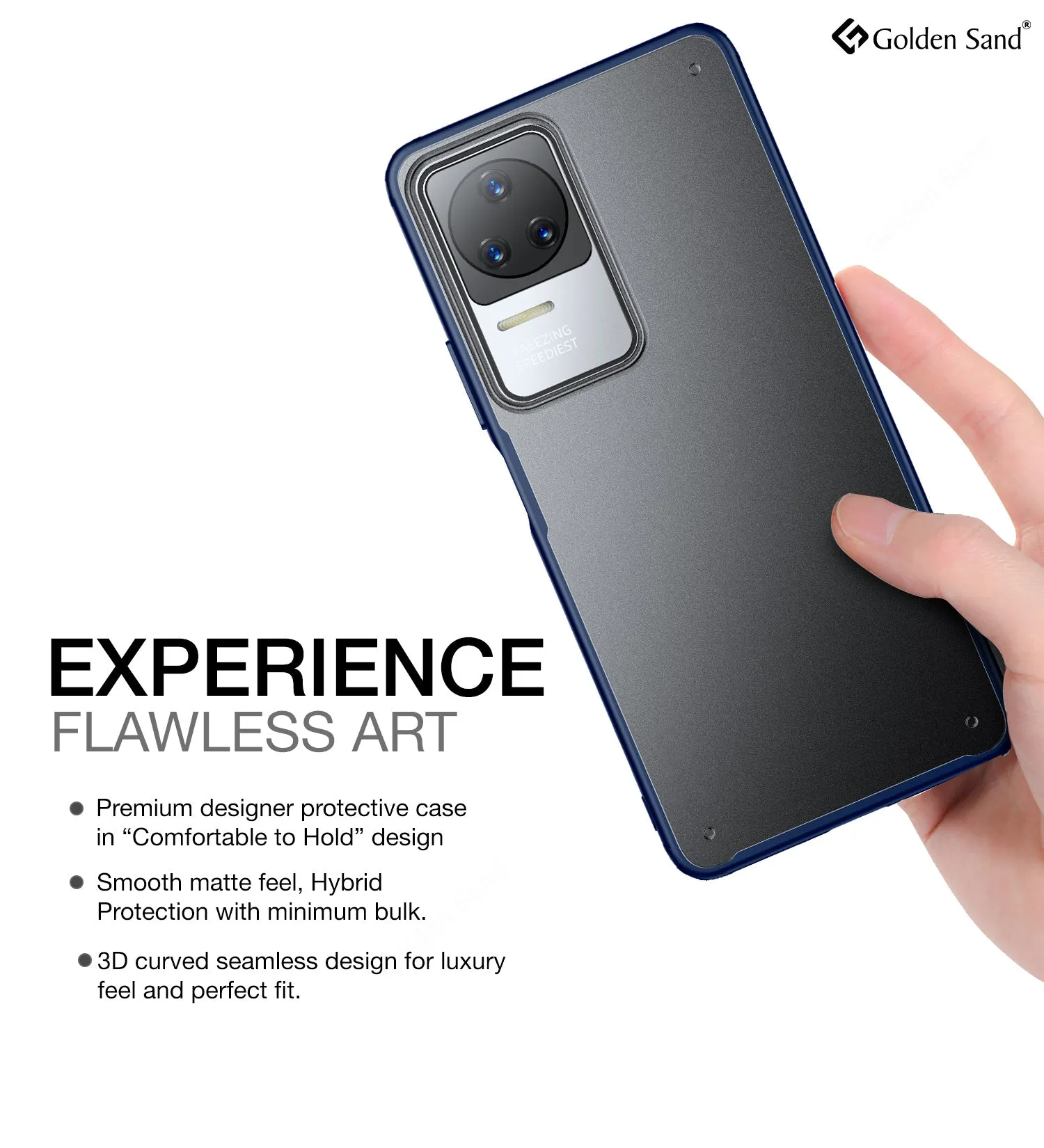 Rugged Frosted Semi Transparent PC Shock Proof Slim Back Cover for POCO F4 5G, 6.67 inch, Blue