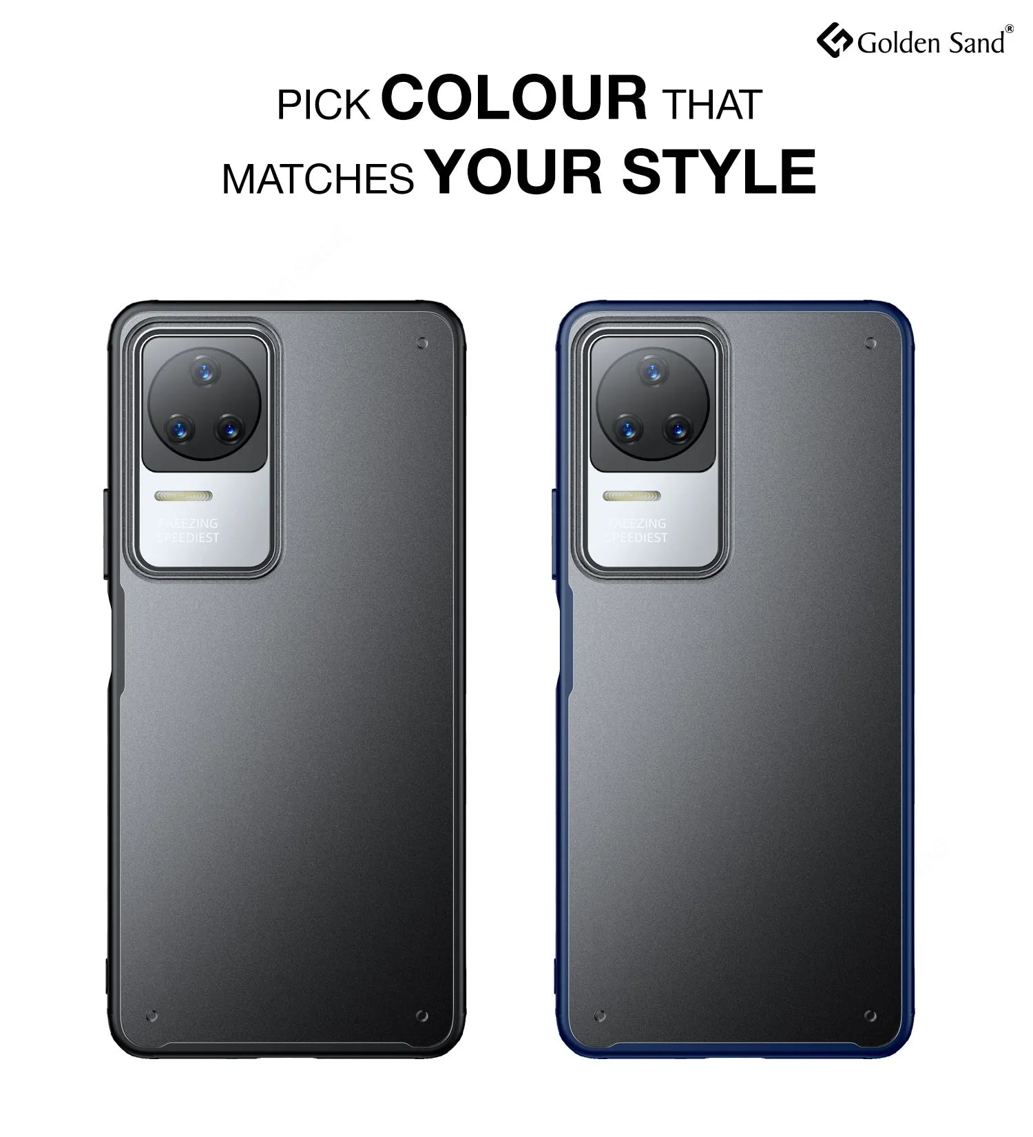 Rugged Frosted Semi Transparent PC Shock Proof Slim Back Cover for POCO F4 5G, 6.67 inch, Blue