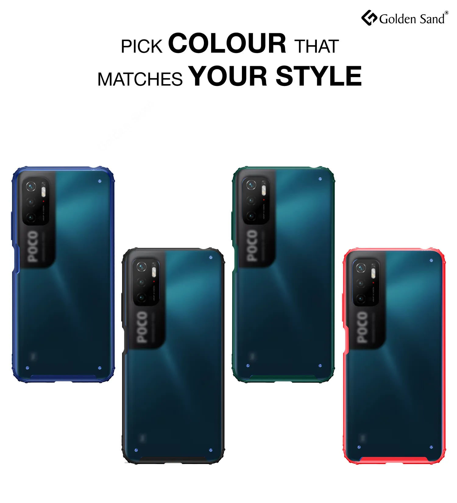 Rugged Frosted Semi Transparent PC Shock Proof Slim Back Cover for Poco M3 Pro 5G, 6.5 inch, Red