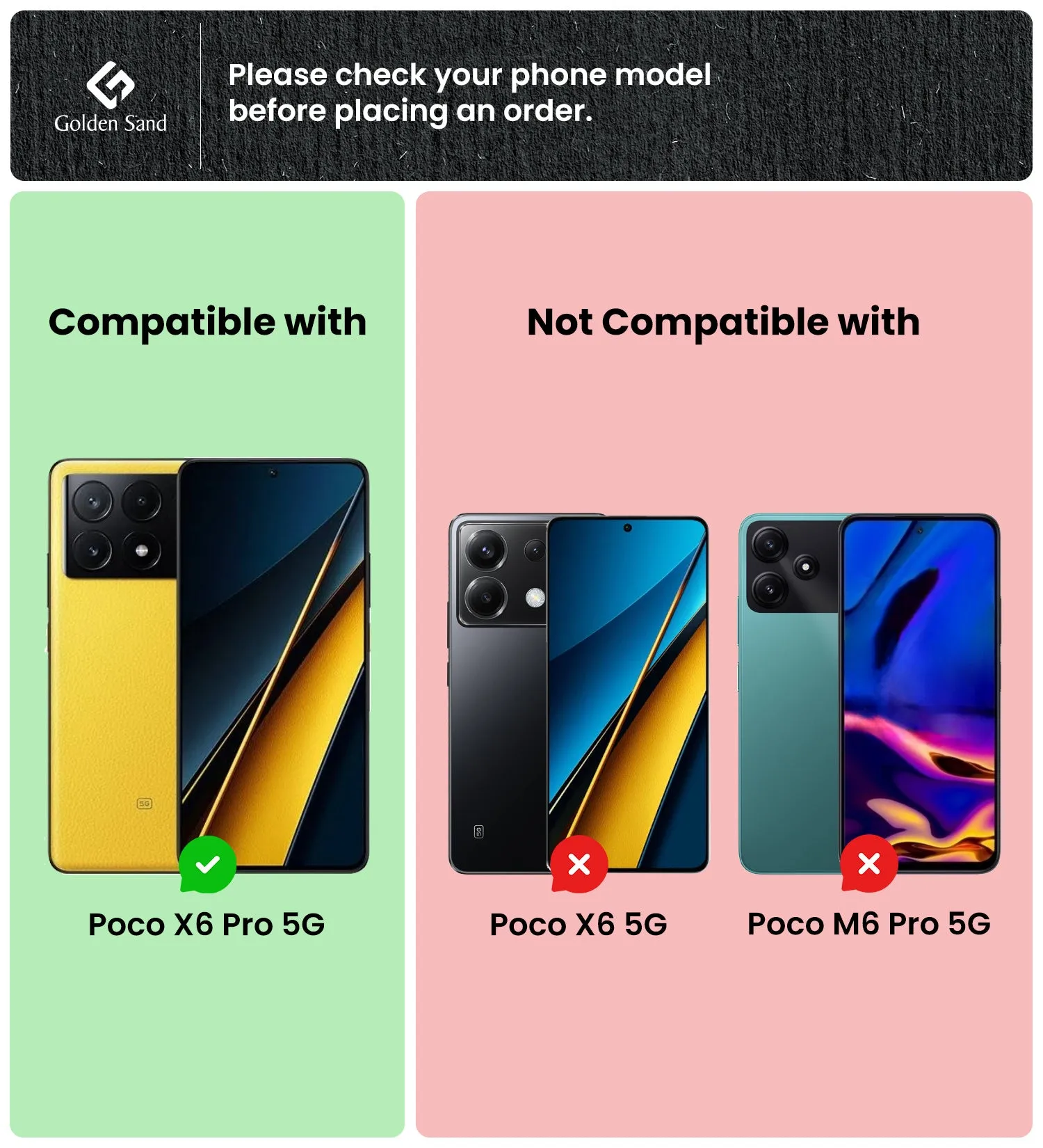 Rugged Frosted Semi Transparent PC Shock Proof Slim Back Cover for Poco X6 Pro 5G, 6.67 inch, Black