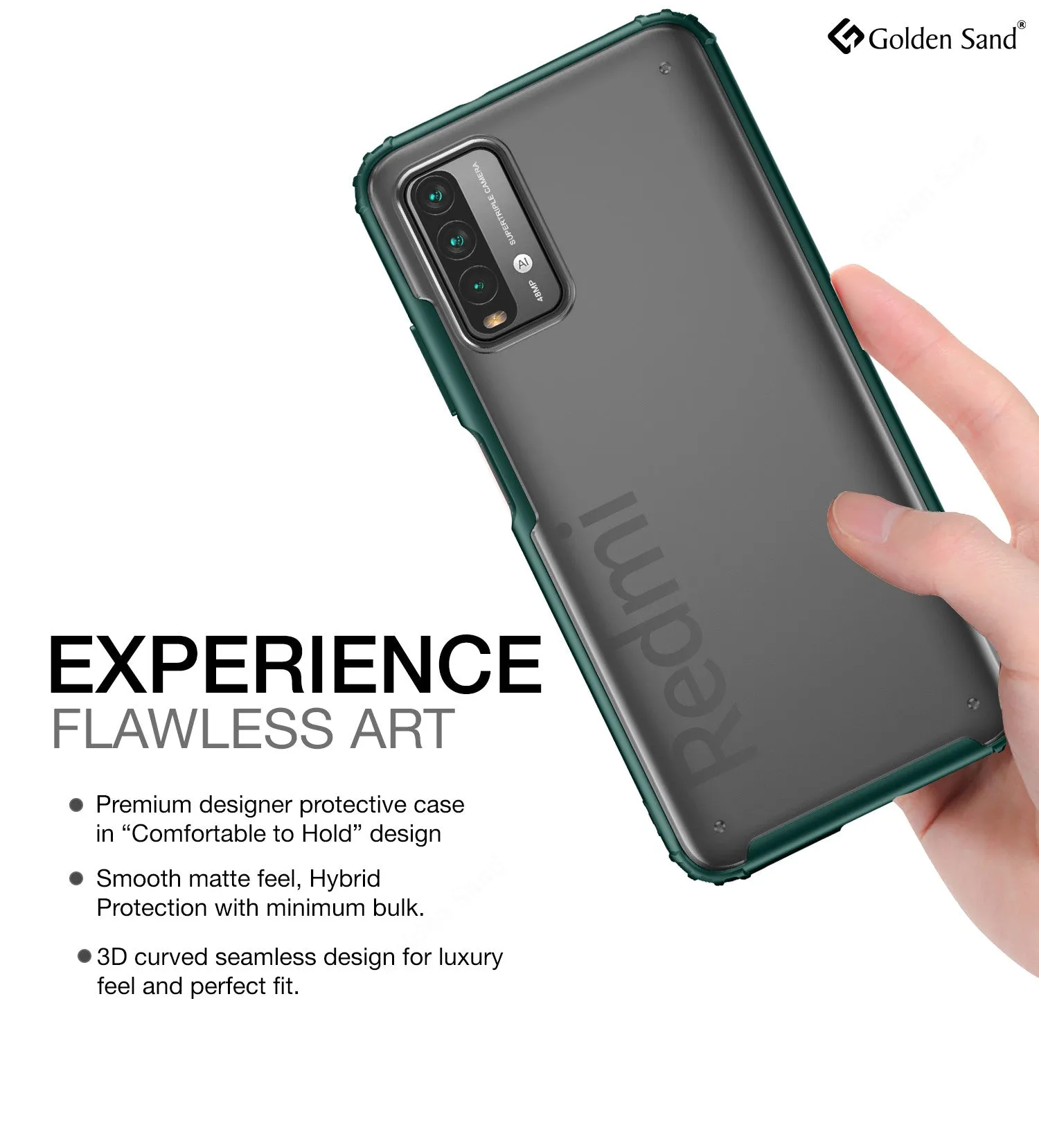 Rugged Frosted Semi Transparent PC Shock Proof Slim Back Cover for Redmi 9 Power, Electric Green