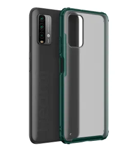 Rugged Frosted Semi Transparent PC Shock Proof Slim Back Cover for Redmi 9 Power, Electric Green