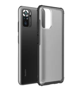Rugged Frosted Semi Transparent PC Shock Proof Slim Back Cover for REDMI Note 11 SE, Xiaomi Redmi Note 10, Xiaomi Redmi Note 10S, 6.43 inch, Black