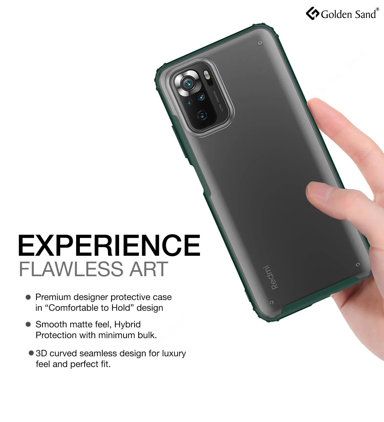 Rugged Frosted Semi Transparent PC Shock Proof Slim Back Cover for REDMI Note 11 SE, Xiaomi Redmi Note 10, Xiaomi Redmi Note 10S, 6.43 inch, Green