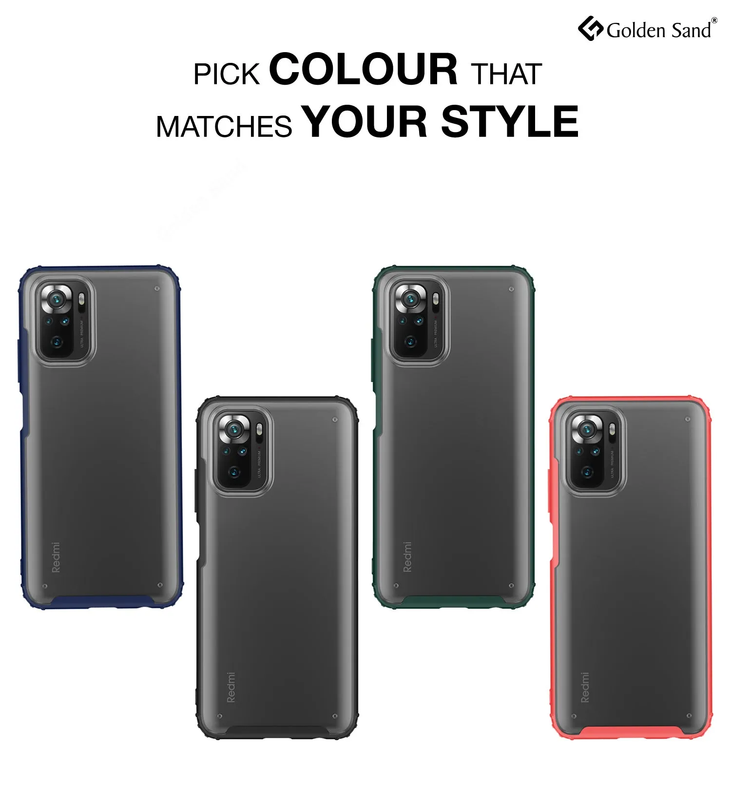 Rugged Frosted Semi Transparent PC Shock Proof Slim Back Cover for REDMI Note 11 SE, Xiaomi Redmi Note 10, Xiaomi Redmi Note 10S, 6.43 inch, Green