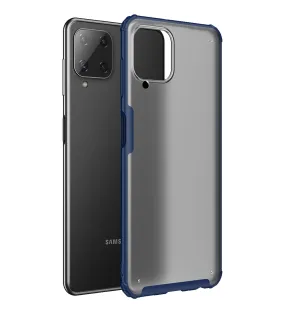 Rugged Frosted Semi Transparent PC Shock Proof Slim Back Cover for Samsung Galaxy A22, 6.4 inch, Blue