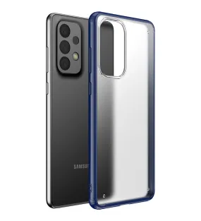 Rugged Frosted Semi Transparent PC Shock Proof Slim Back Cover for Samsung Galaxy A33 5G, 6.4 inch, Blue