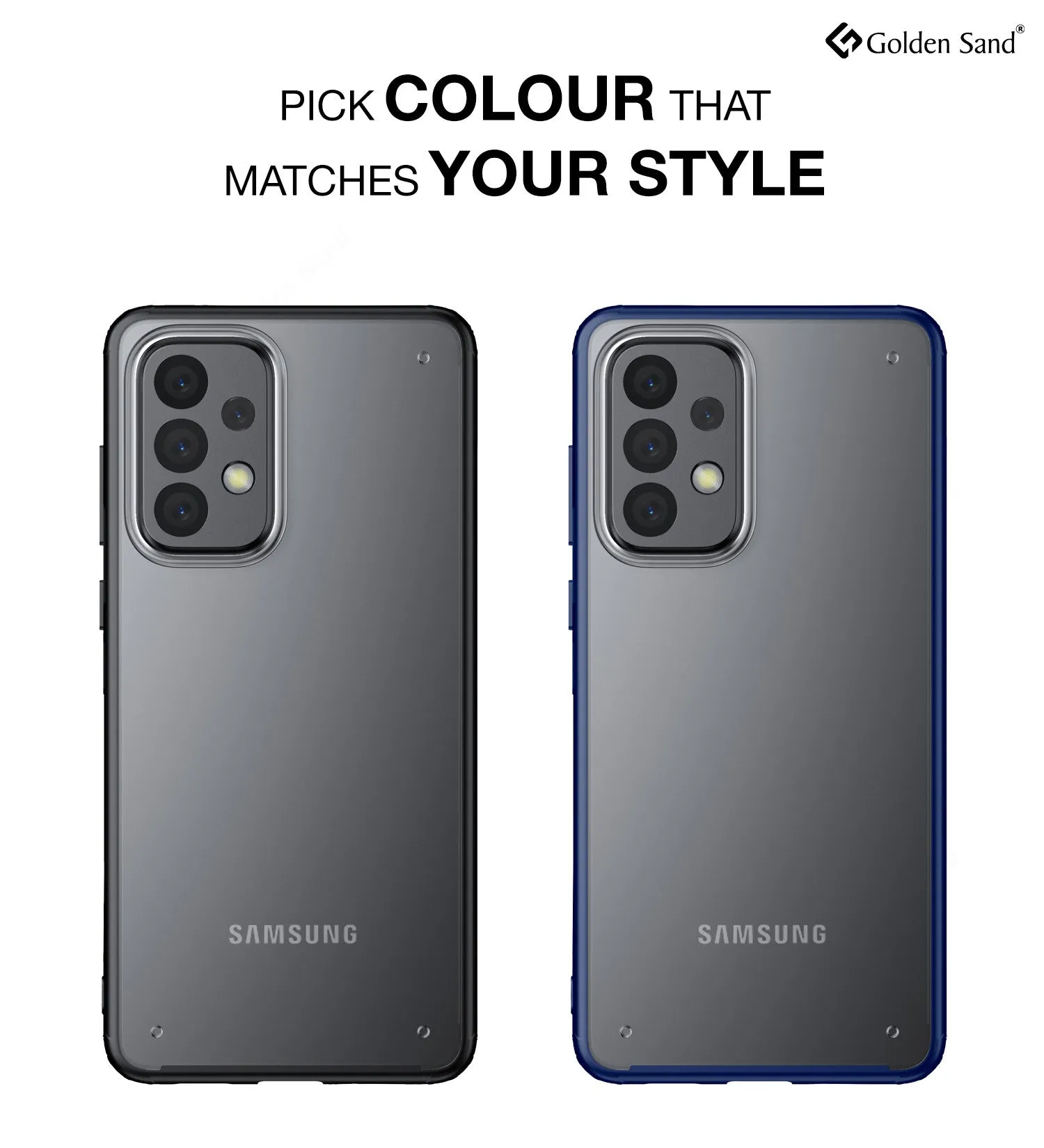 Rugged Frosted Semi Transparent PC Shock Proof Slim Back Cover for Samsung Galaxy A33 5G, 6.4 inch, Blue