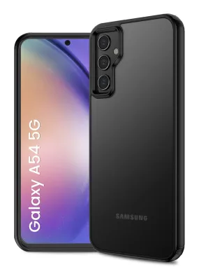 Rugged Frosted Semi Transparent PC Shock Proof Slim Back Cover for Samsung Galaxy A54 5G, 6.4 inch, Black