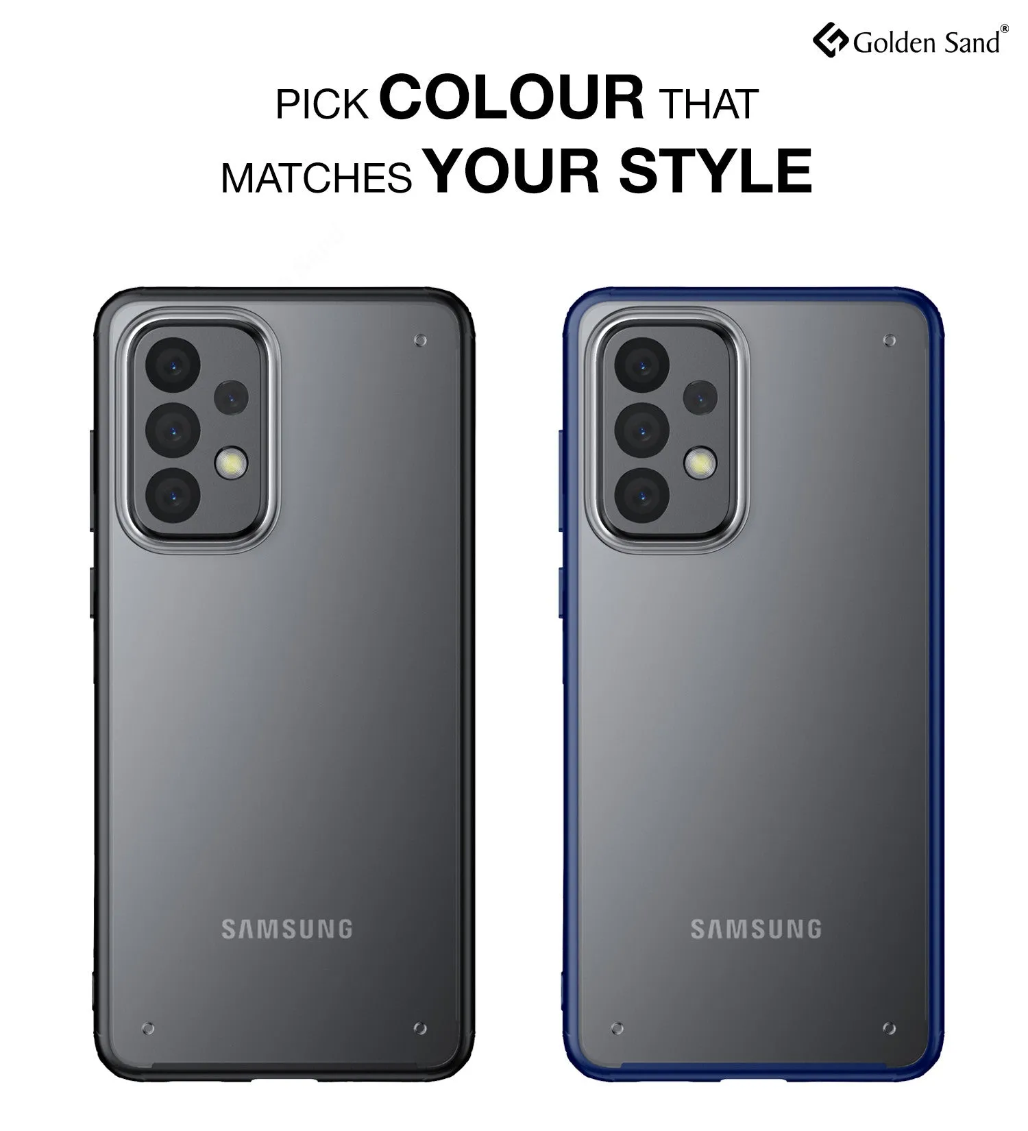 Rugged Frosted Semi Transparent PC Shock Proof Slim Back Cover for Samsung Galaxy A73 5G, 6.7 inch, Black