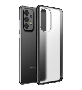 Rugged Frosted Semi Transparent PC Shock Proof Slim Back Cover for Samsung Galaxy A73 5G, 6.7 inch, Black