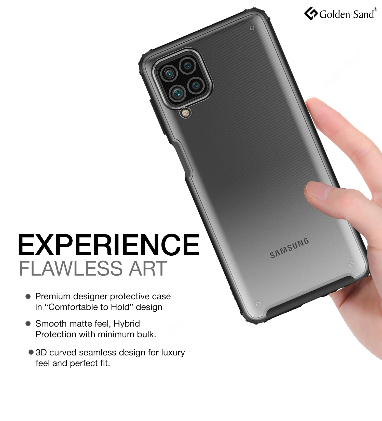 Rugged Frosted Semi Transparent PC Shock Proof Slim Back Cover for Samsung Galaxy F62, Samsung Galaxy M62, 6.7 inch, Black