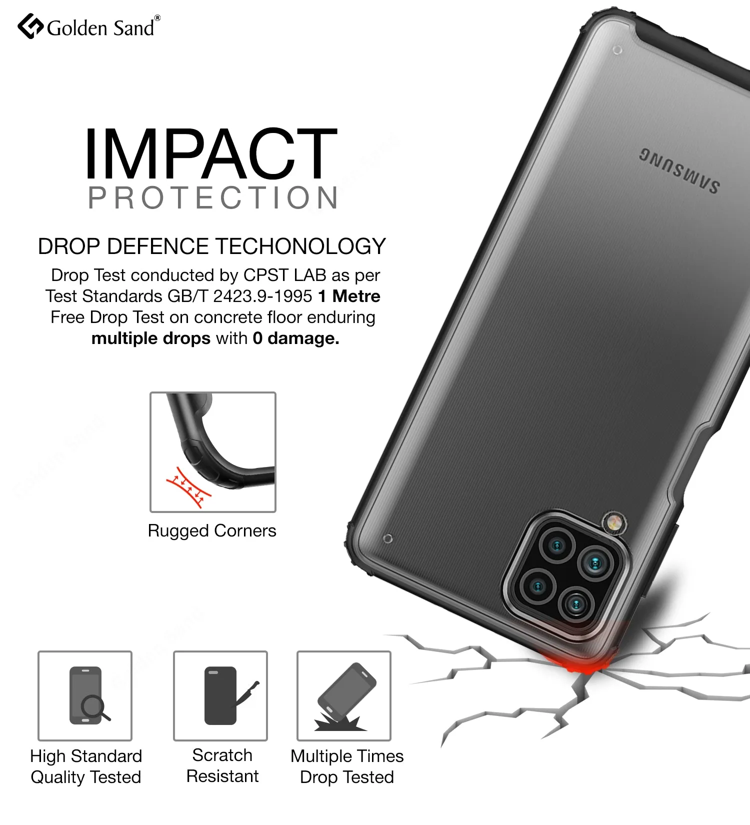 Rugged Frosted Semi Transparent PC Shock Proof Slim Back Cover for Samsung Galaxy F62, Samsung Galaxy M62, 6.7 inch, Black