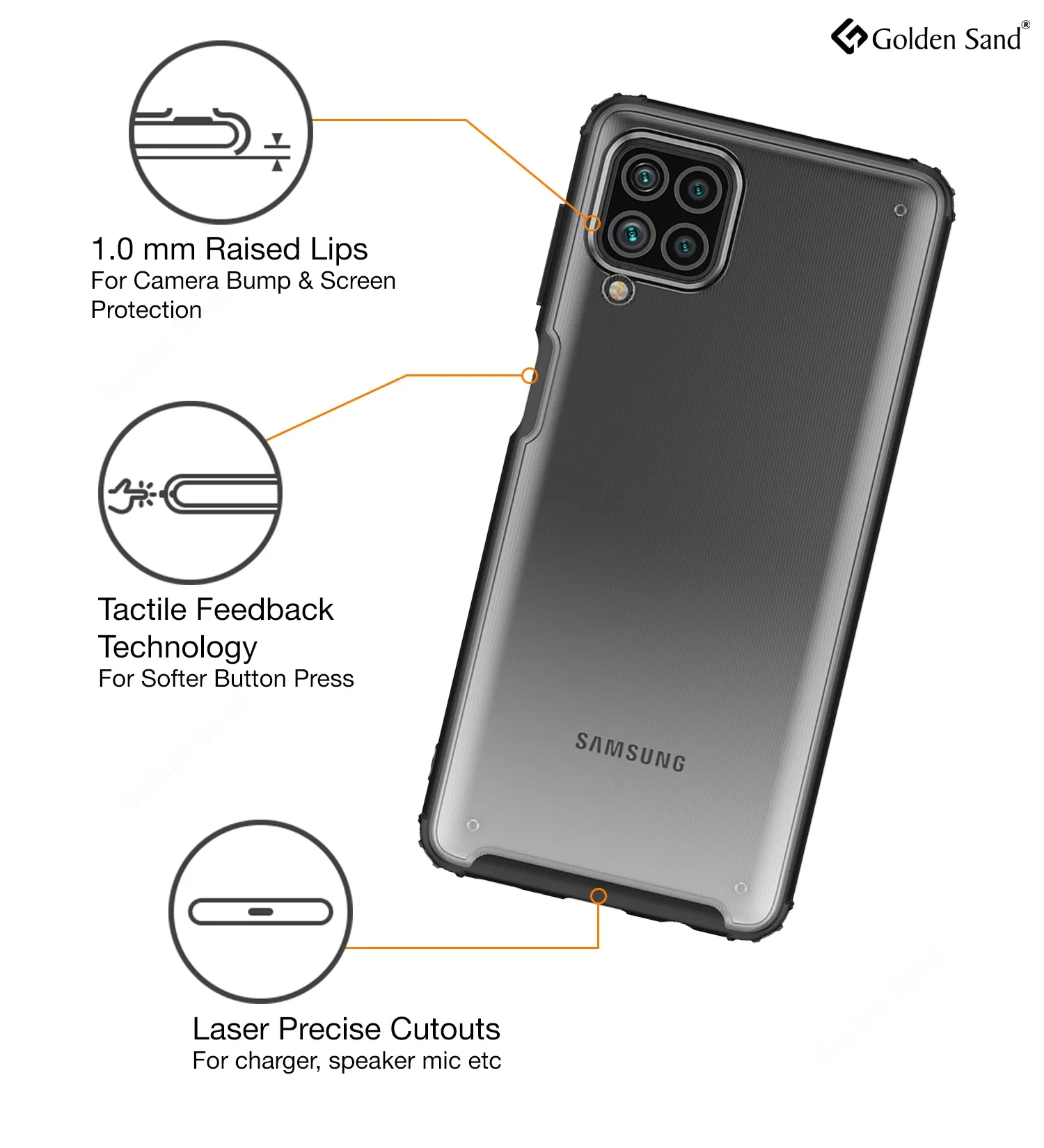Rugged Frosted Semi Transparent PC Shock Proof Slim Back Cover for Samsung Galaxy F62, Samsung Galaxy M62, 6.7 inch, Black
