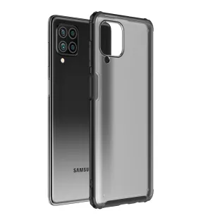 Rugged Frosted Semi Transparent PC Shock Proof Slim Back Cover for Samsung Galaxy F62, Samsung Galaxy M62, 6.7 inch, Black