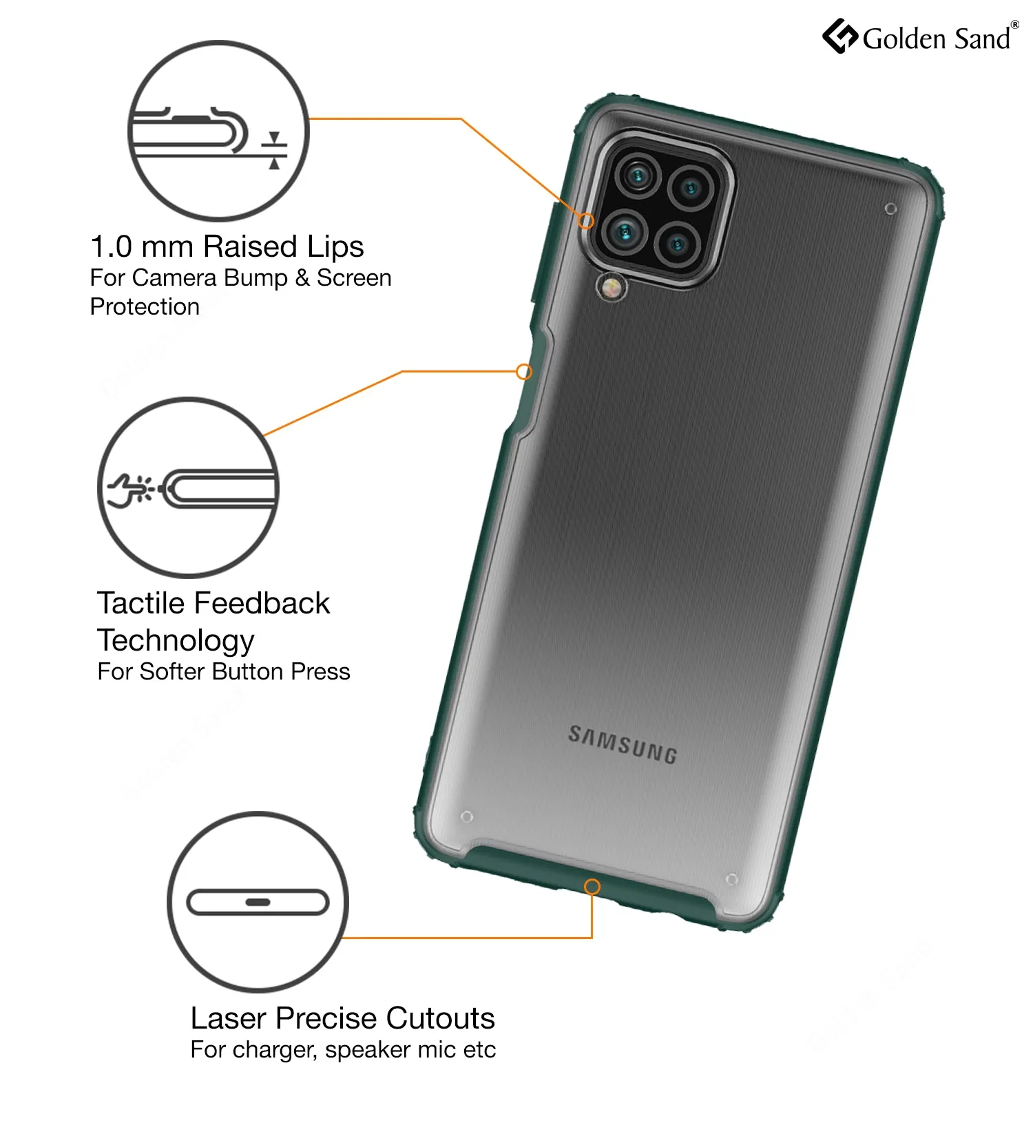 Rugged Frosted Semi Transparent PC Shock Proof Slim Back Cover for Samsung Galaxy F62, Samsung Galaxy M62, 6.7 inch, Green