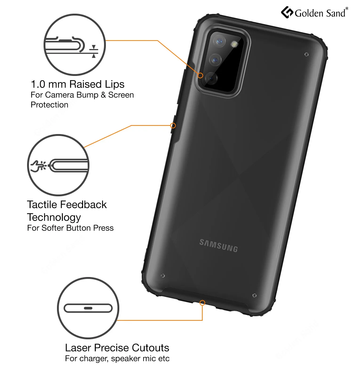 Rugged Frosted Semi Transparent PC Shock Proof Slim Back Cover for Samsung Galaxy M02s, Samsung Galaxy F02s, 6.5 inch, Black