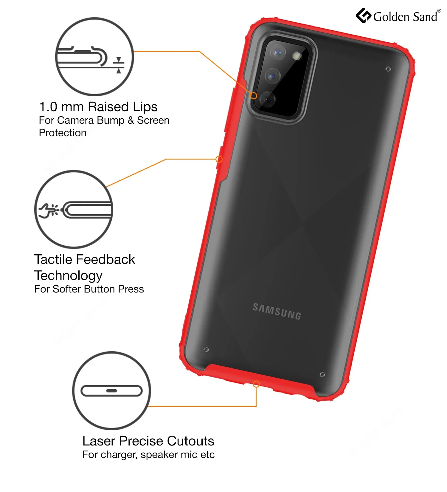 Rugged Frosted Semi Transparent PC Shock Proof Slim Back Cover for Samsung Galaxy M02s, Samsung Galaxy F02s, 6.5 inch, Red