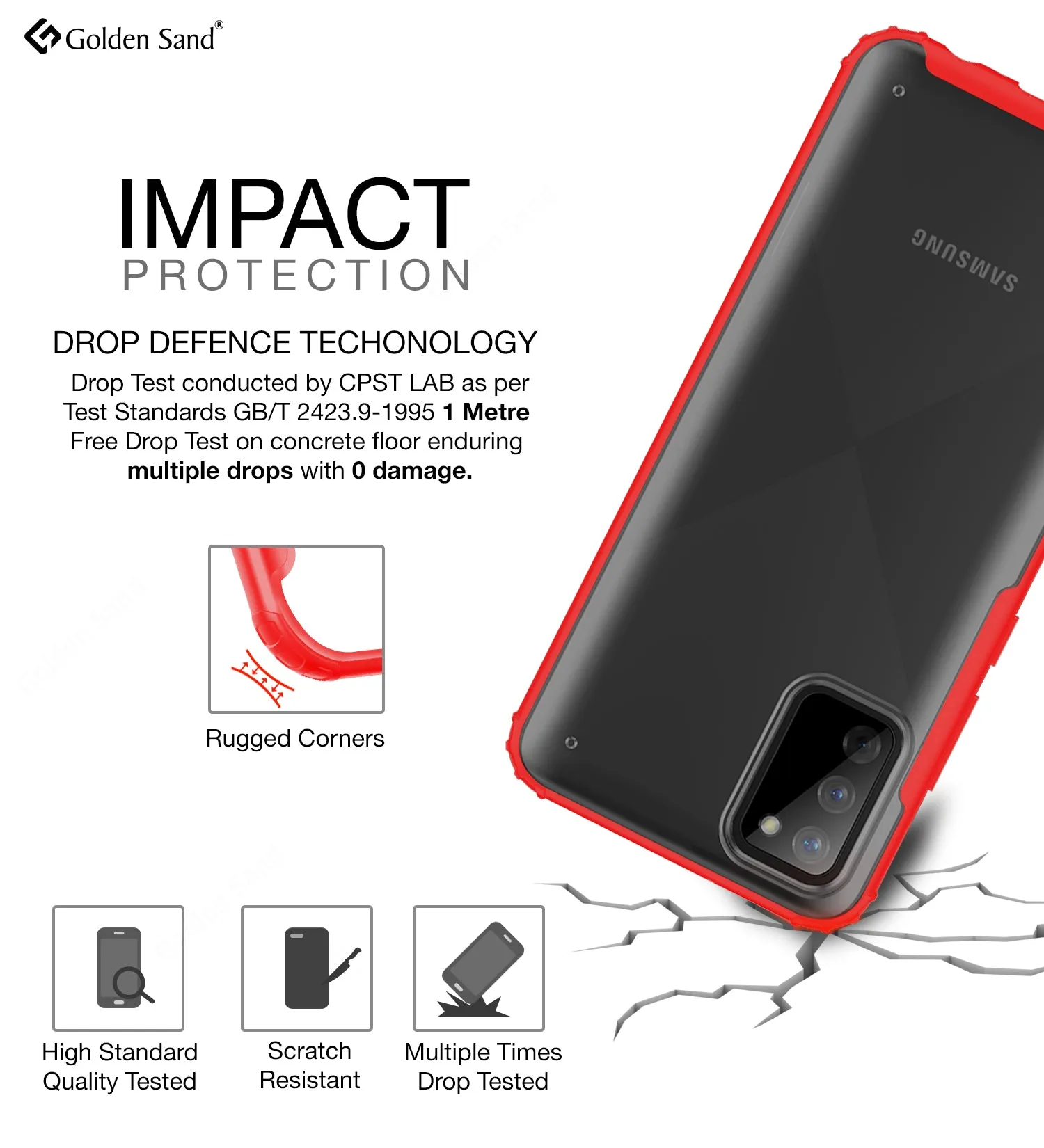 Rugged Frosted Semi Transparent PC Shock Proof Slim Back Cover for Samsung Galaxy M02s, Samsung Galaxy F02s, 6.5 inch, Red