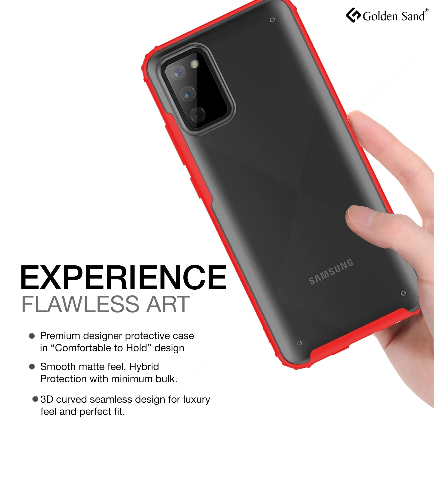 Rugged Frosted Semi Transparent PC Shock Proof Slim Back Cover for Samsung Galaxy M02s, Samsung Galaxy F02s, 6.5 inch, Red