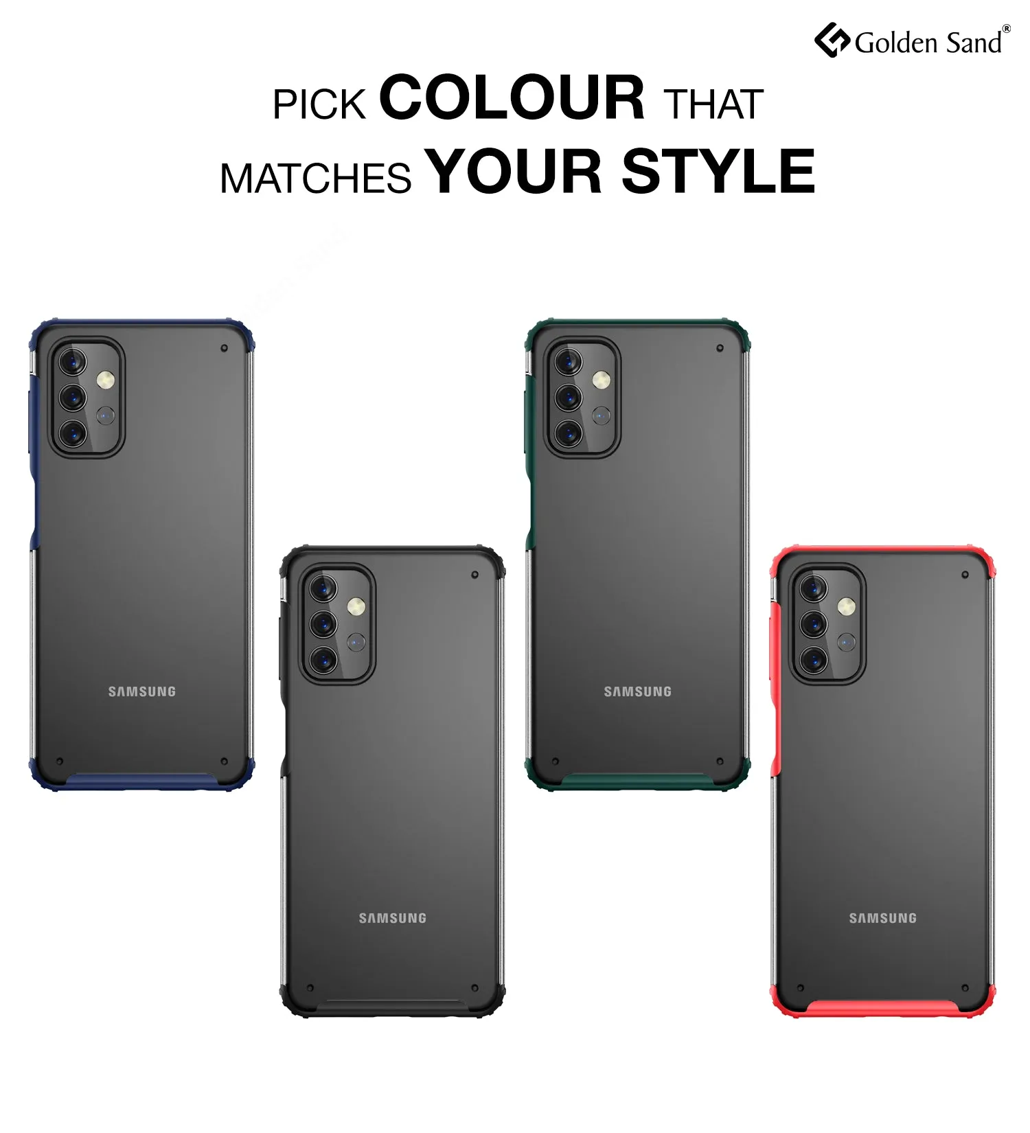 Rugged Frosted Semi Transparent PC Shock Proof Slim Back Cover for Samsung Galaxy M32 5G, 6.5 inch, Blue