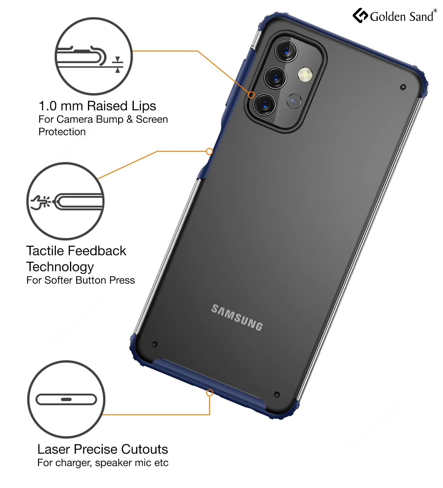 Rugged Frosted Semi Transparent PC Shock Proof Slim Back Cover for Samsung Galaxy M32 5G, 6.5 inch, Blue