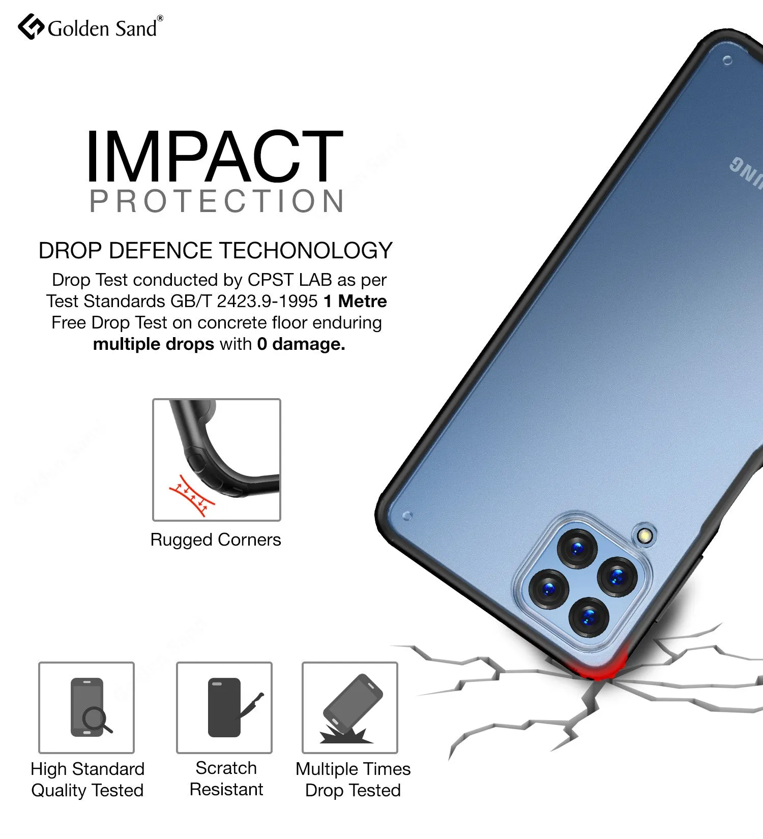 Rugged Frosted Semi Transparent PC Shock Proof Slim Back Cover for Samsung Galaxy M33 5G, 6.6 inch, Black