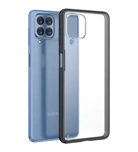 Rugged Frosted Semi Transparent PC Shock Proof Slim Back Cover for Samsung Galaxy M33 5G, 6.6 inch, Black