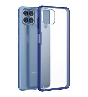 Rugged Frosted Semi Transparent PC Shock Proof Slim Back Cover for Samsung Galaxy M33 5G, 6.6 inch, Blue