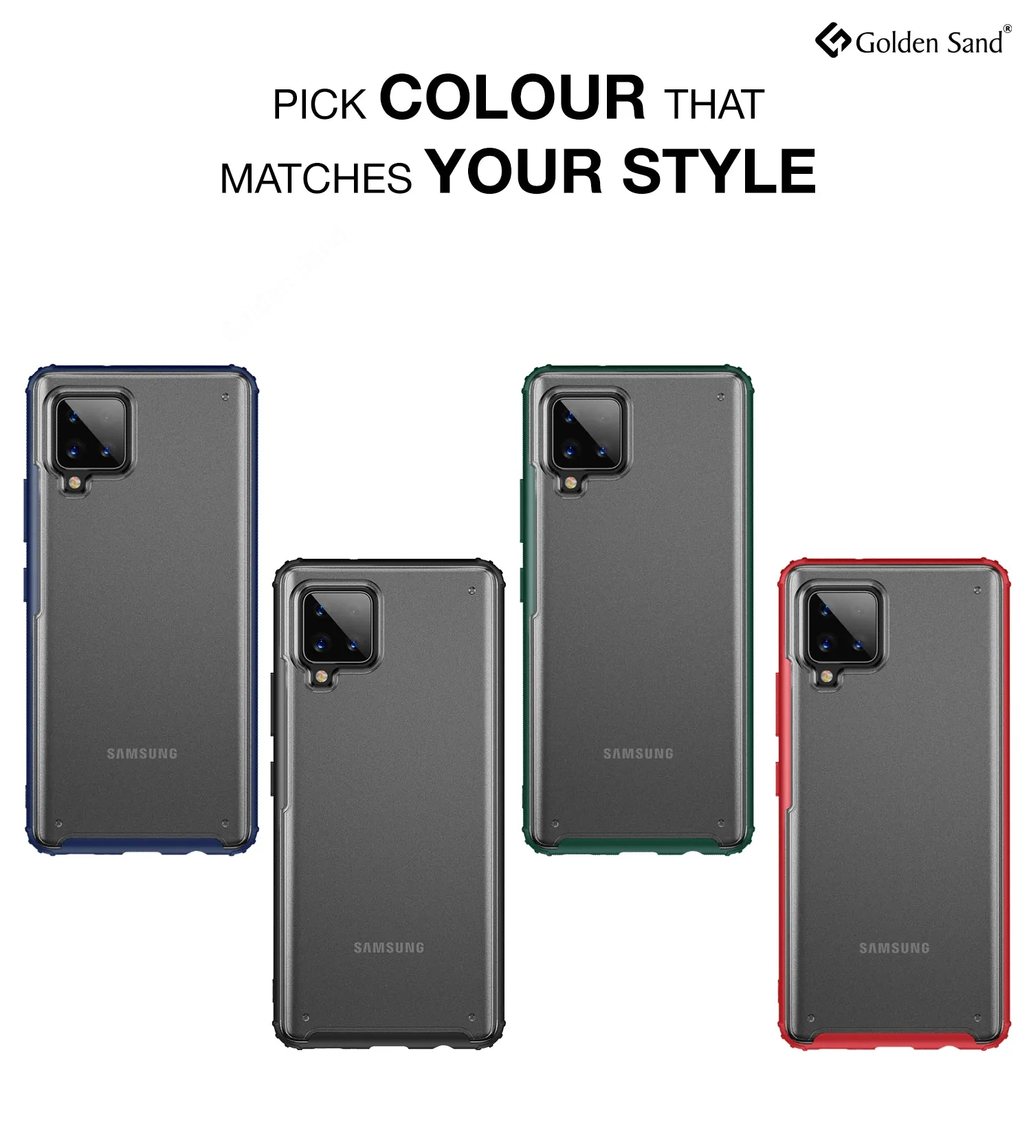 Rugged Frosted Semi Transparent PC Shock Proof Slim Back Cover for Samsung Galaxy M42 5G, Samsung Galaxy A42 5G, 6.6 inch, Black