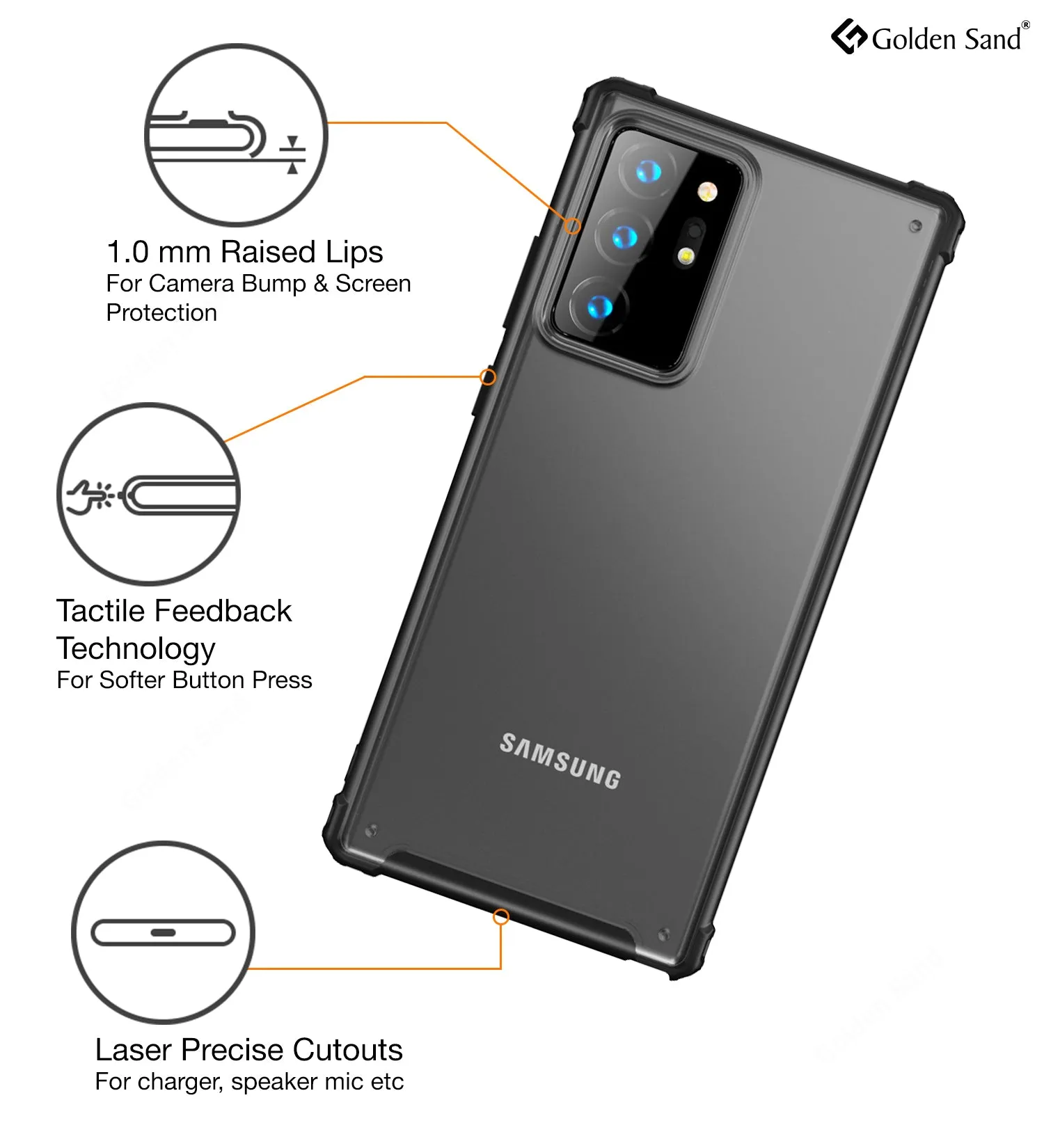 Rugged Frosted Semi Transparent PC Shock Proof Slim Back Cover for Samsung Galaxy Note 20 Ultra, Black