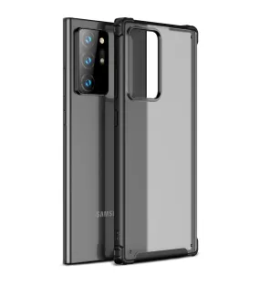 Rugged Frosted Semi Transparent PC Shock Proof Slim Back Cover for Samsung Galaxy Note 20 Ultra, Black