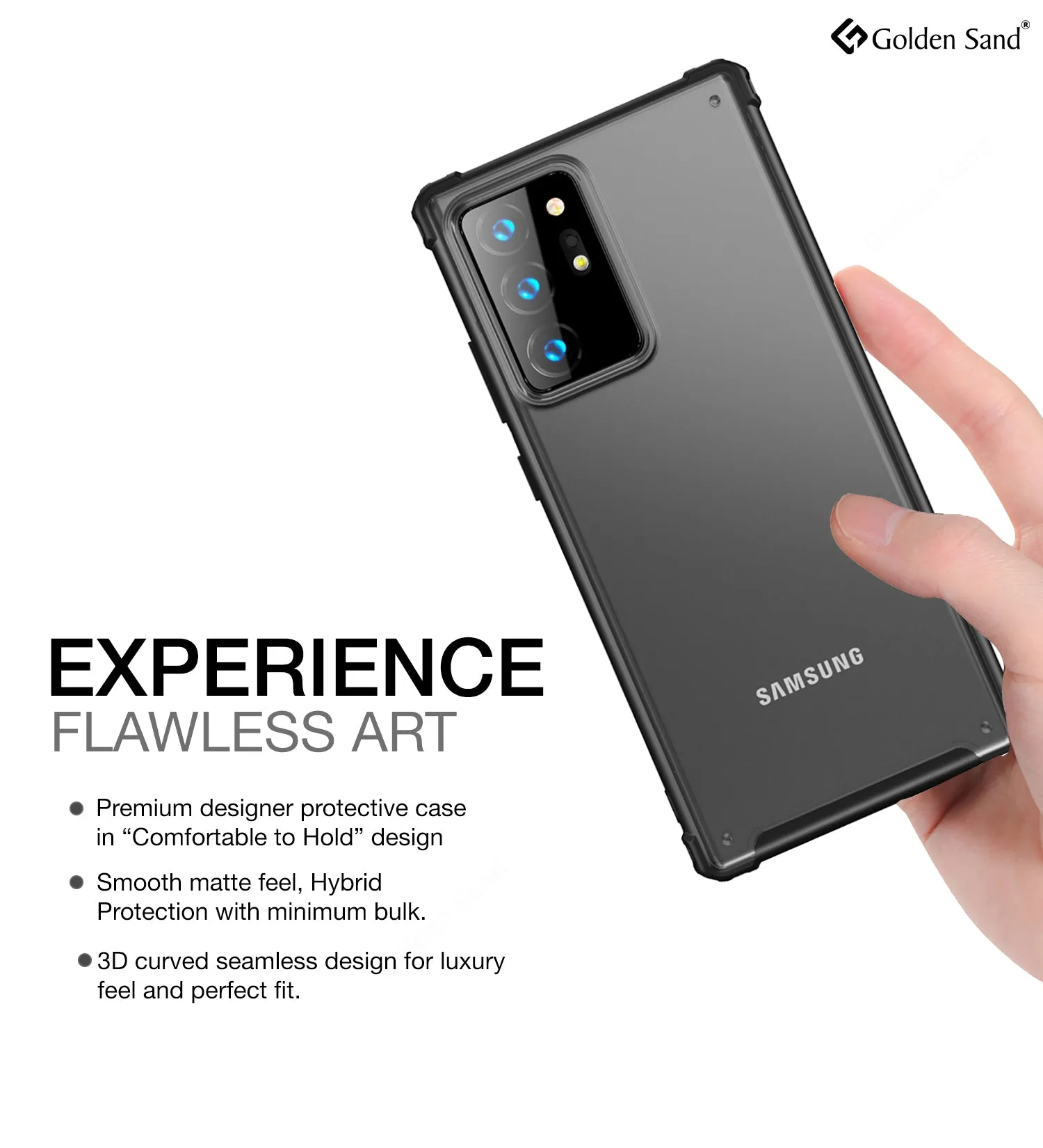 Rugged Frosted Semi Transparent PC Shock Proof Slim Back Cover for Samsung Galaxy Note 20 Ultra, Black