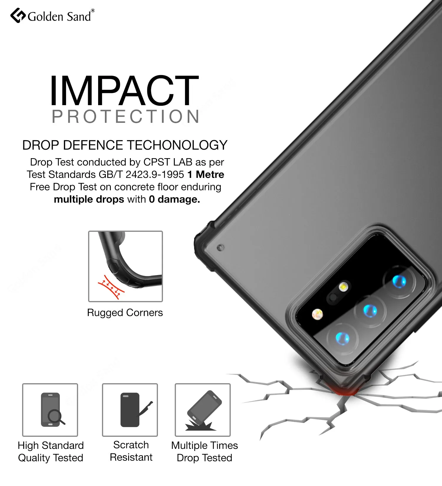 Rugged Frosted Semi Transparent PC Shock Proof Slim Back Cover for Samsung Galaxy Note 20 Ultra, Black