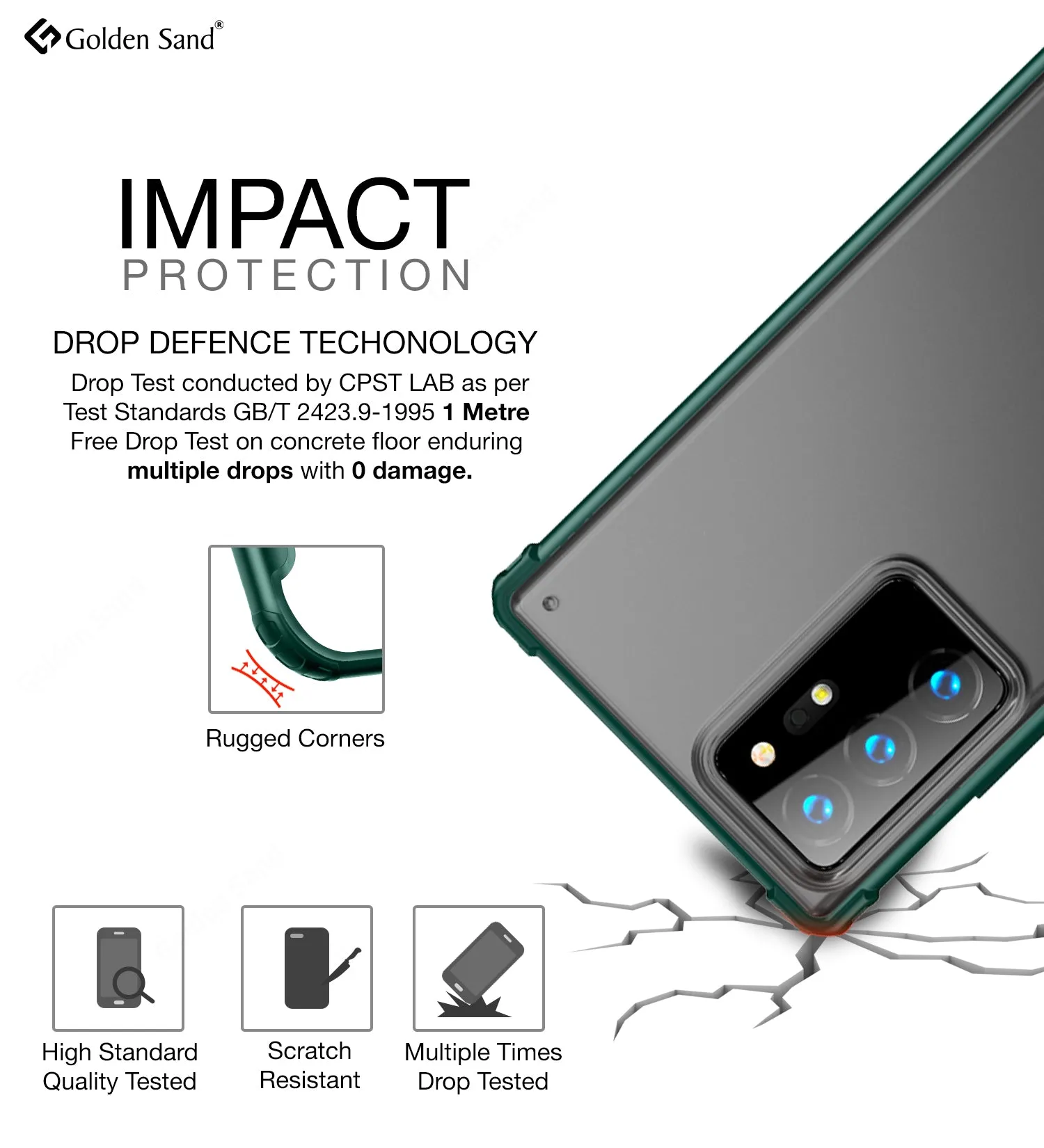 Rugged Frosted Semi Transparent PC Shock Proof Slim Back Cover for Samsung Galaxy Note 20 Ultra, Green