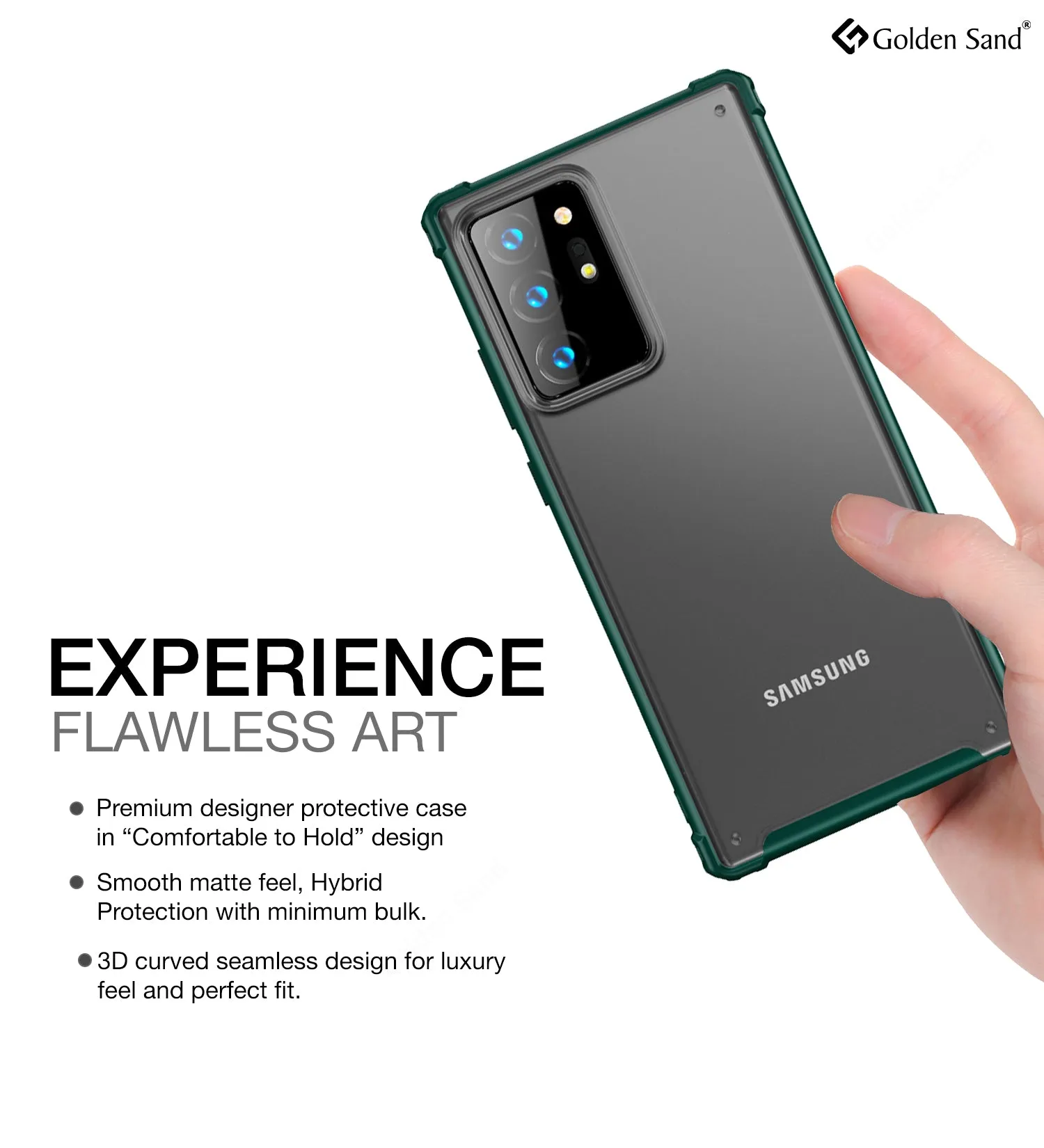 Rugged Frosted Semi Transparent PC Shock Proof Slim Back Cover for Samsung Galaxy Note 20 Ultra, Green