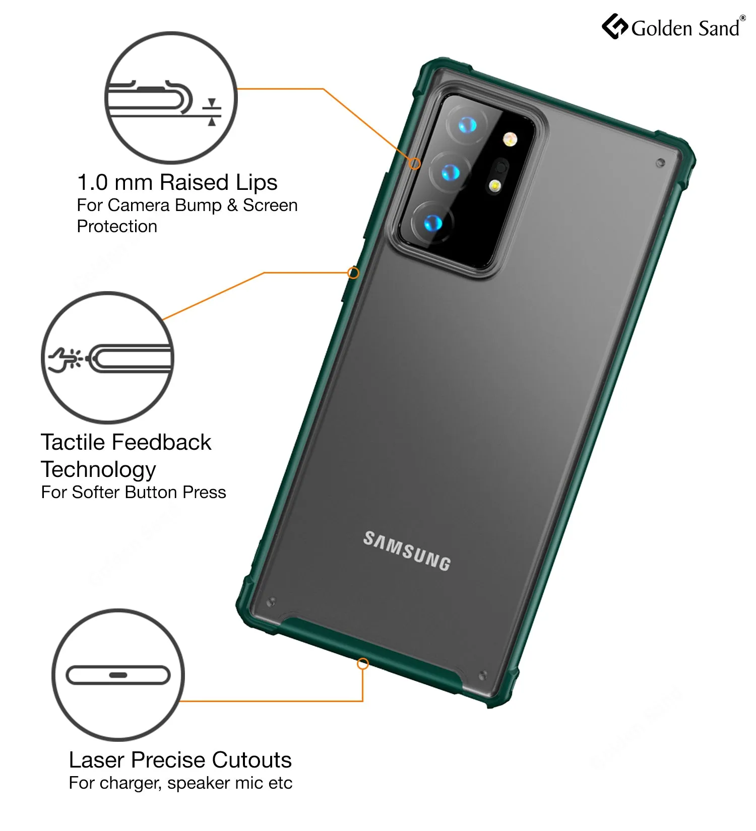 Rugged Frosted Semi Transparent PC Shock Proof Slim Back Cover for Samsung Galaxy Note 20 Ultra, Green