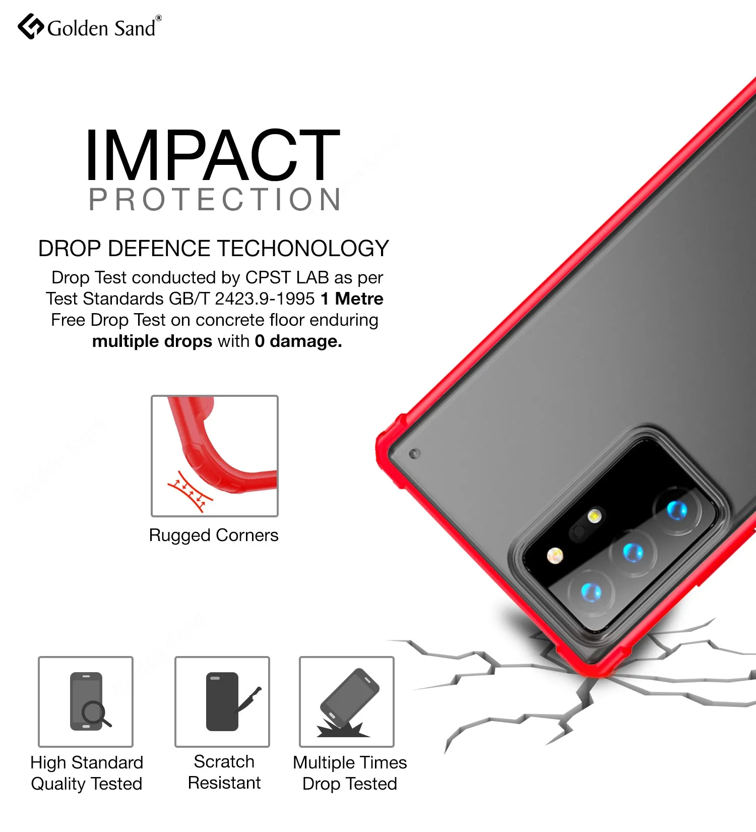 Rugged Frosted Semi Transparent PC Shock Proof Slim Back Cover for Samsung Galaxy Note 20 Ultra, Red