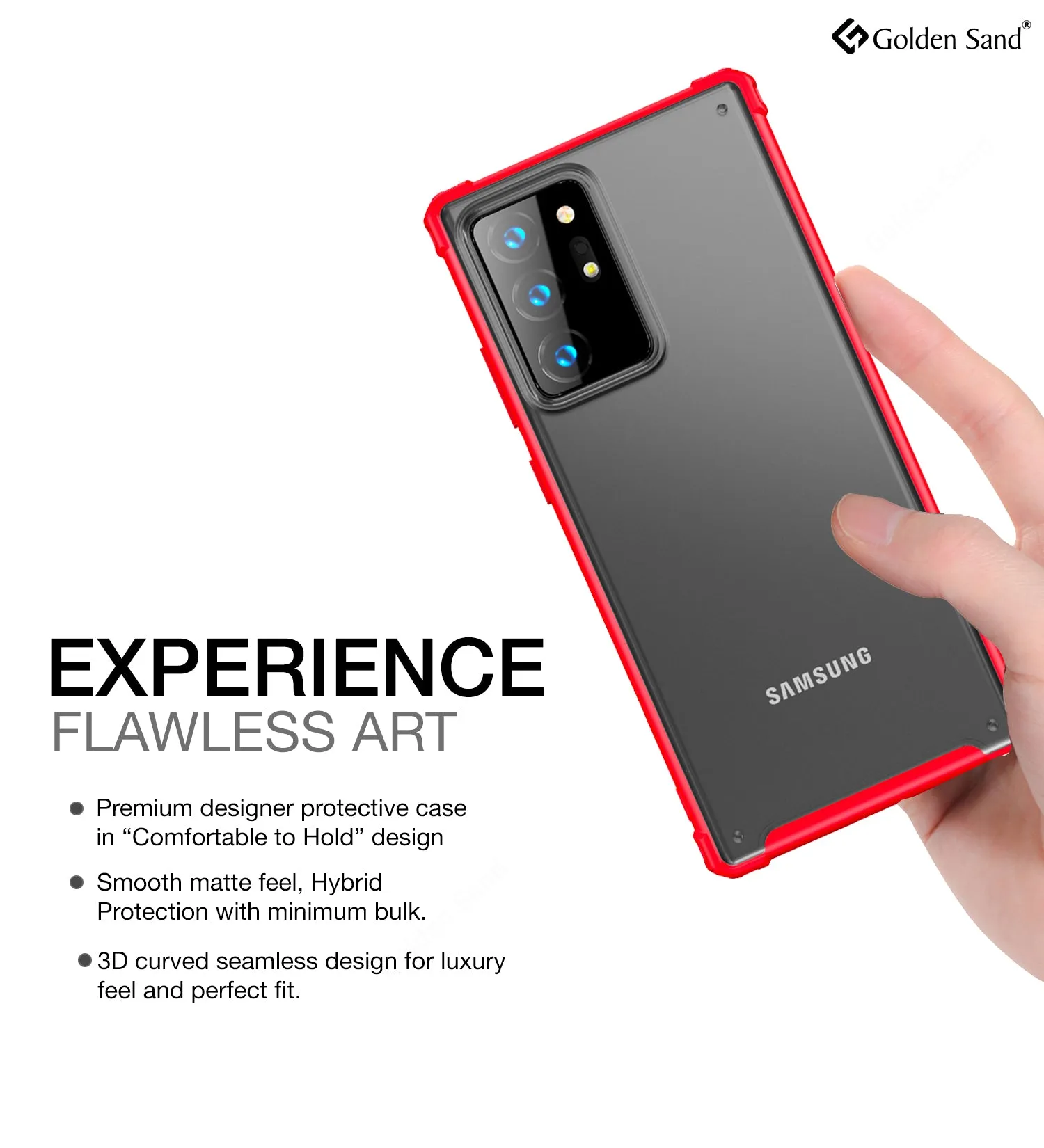 Rugged Frosted Semi Transparent PC Shock Proof Slim Back Cover for Samsung Galaxy Note 20 Ultra, Red