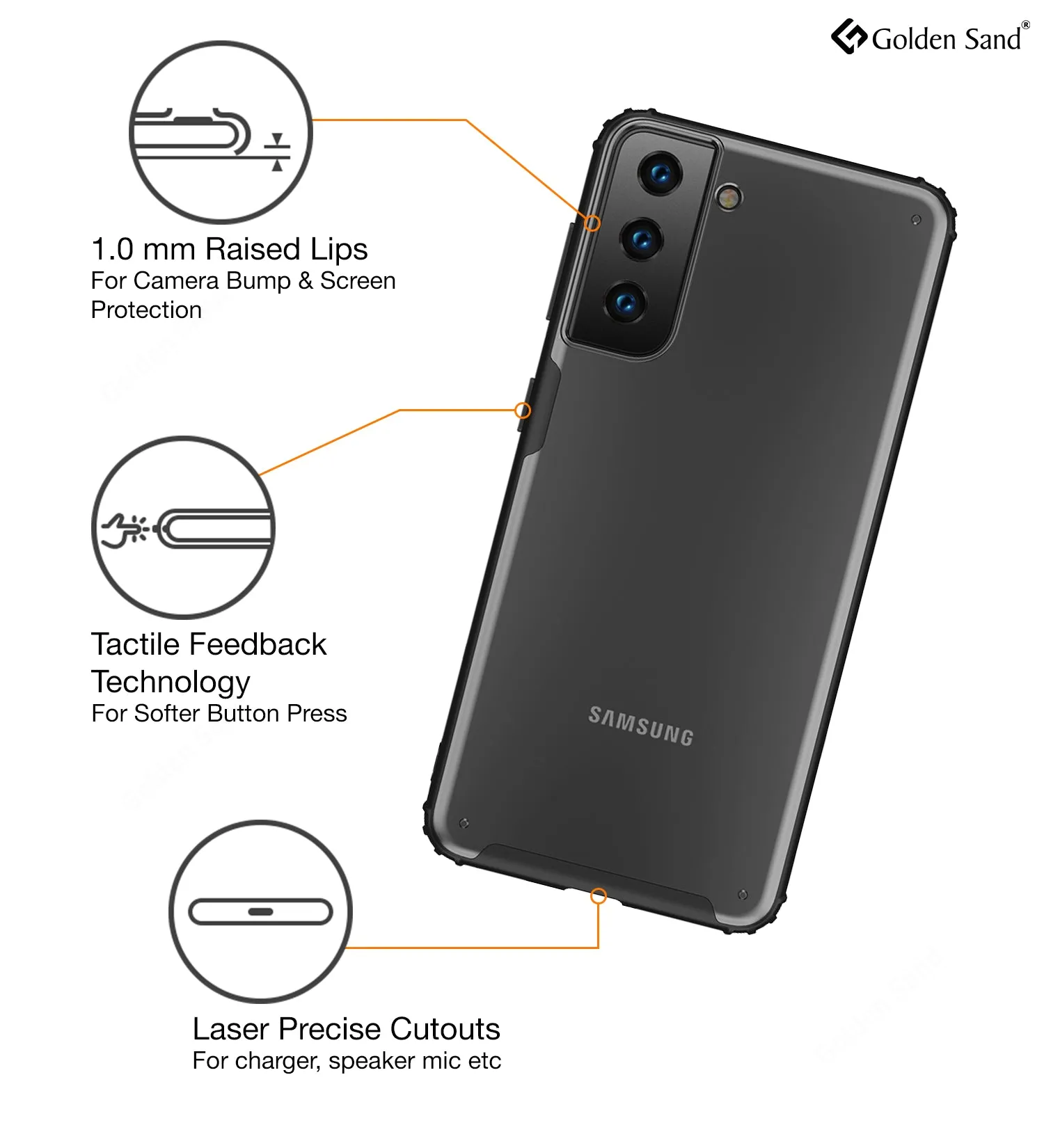Rugged Frosted Semi Transparent PC Shock Proof Slim Back Cover for Samsung Galaxy S21 5G, 6.2 inch, Black