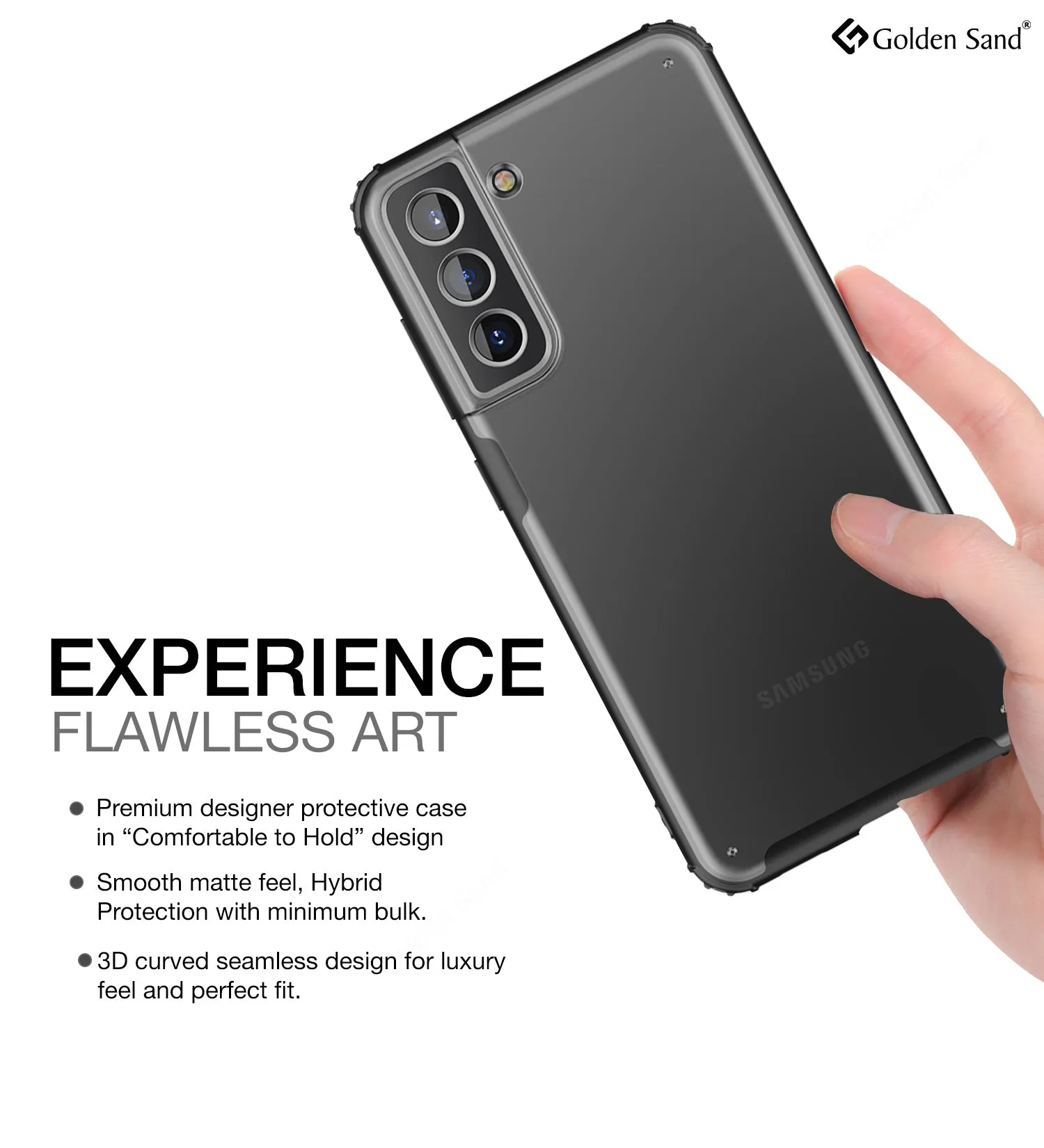 Rugged Frosted Semi Transparent PC Shock Proof Slim Back Cover for Samsung Galaxy S21 FE 5G, Samsung Galaxy S21 FE 5G 2023 (Snapdragon 888), 6.41 inch, Black
