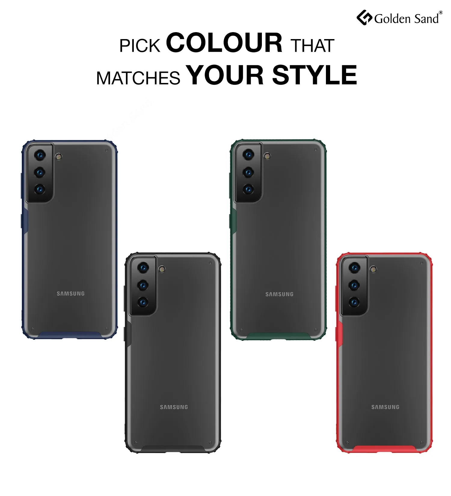 Rugged Frosted Semi Transparent PC Shock Proof Slim Back Cover for Samsung Galaxy S21 Plus, 6.7 inch, Black