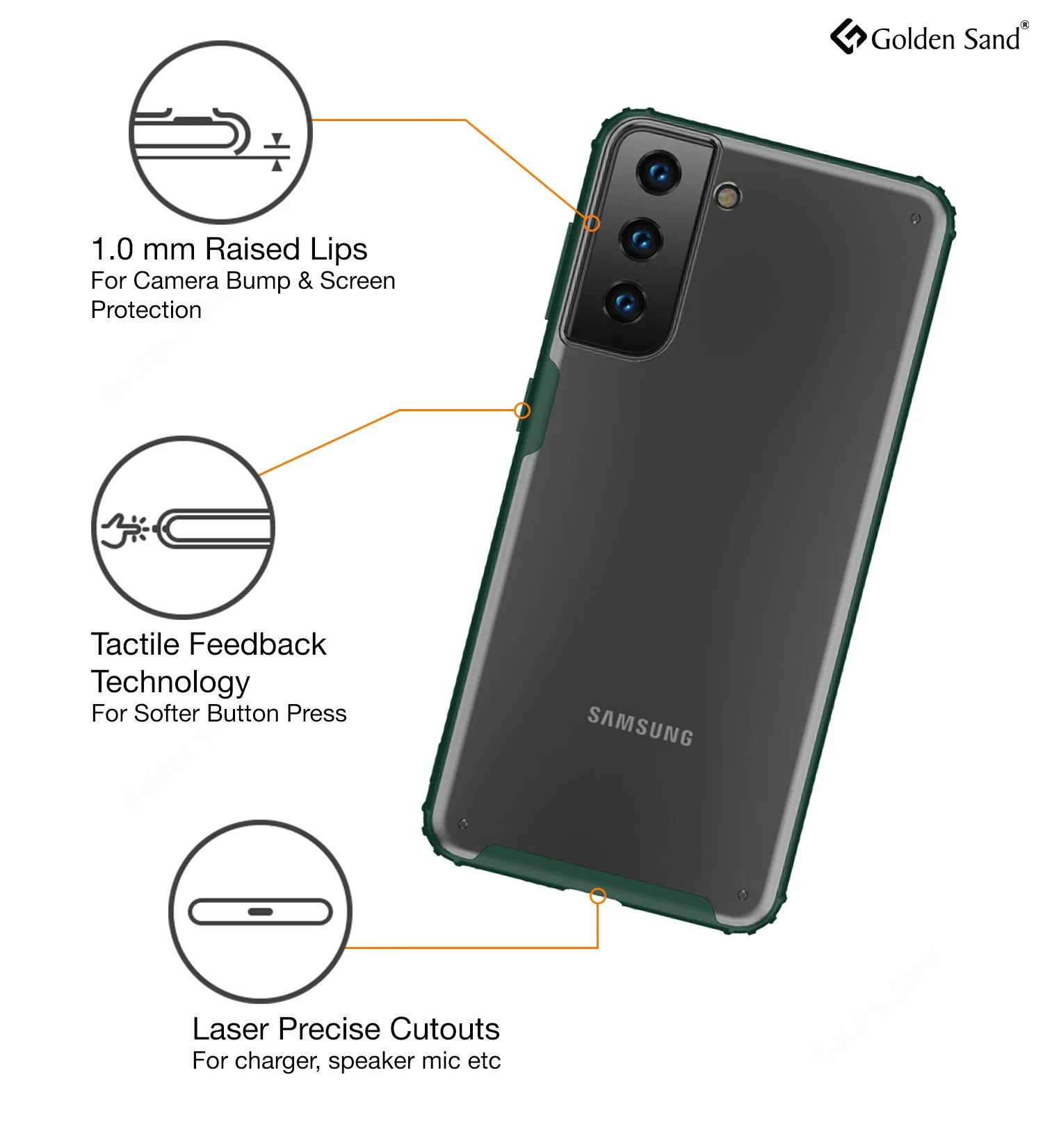 Rugged Frosted Semi Transparent PC Shock Proof Slim Back Cover for Samsung Galaxy S21 Plus, 6.7 inch, Green