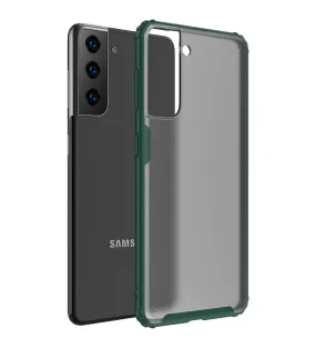 Rugged Frosted Semi Transparent PC Shock Proof Slim Back Cover for Samsung Galaxy S21 Plus, 6.7 inch, Green