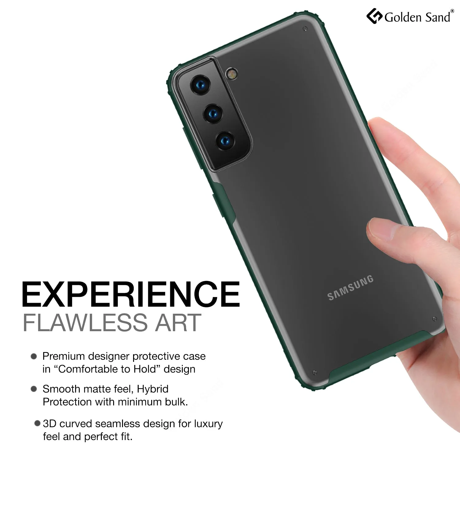 Rugged Frosted Semi Transparent PC Shock Proof Slim Back Cover for Samsung Galaxy S21 Plus, 6.7 inch, Green