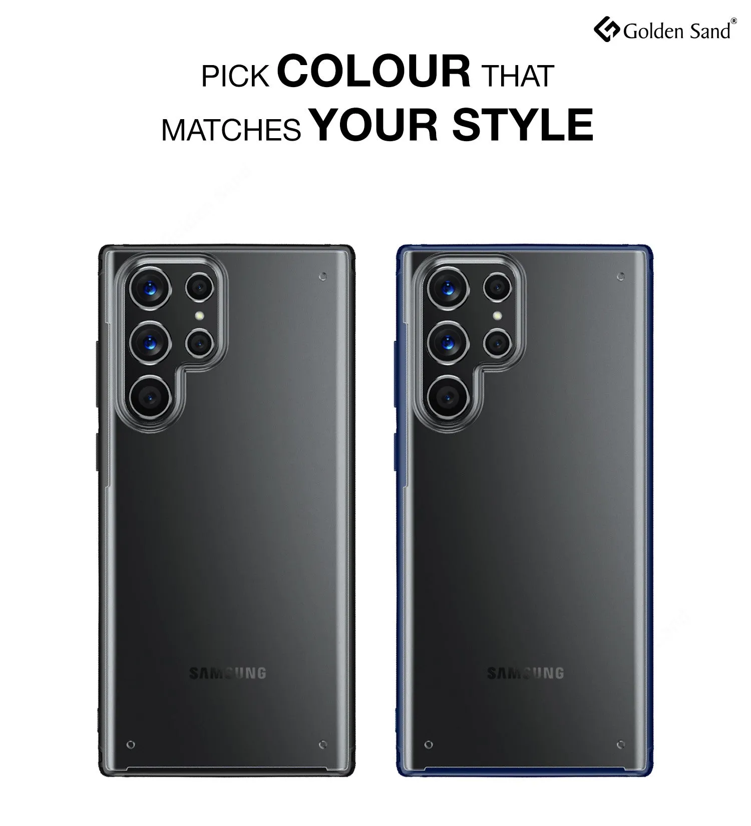 Rugged Frosted Semi Transparent PC Shock Proof Slim Back Cover for Samsung Galaxy S22 Ultra 5G, 6.8 inch, Blue
