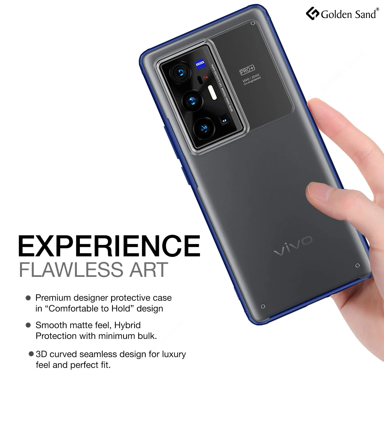 Rugged Frosted Semi Transparent PC Shock Proof Slim Back Cover for Vivo X70 Pro Plus, Vivo X70 Pro  [Not for Vivo X70 Pro], 6.78 inch, Blue