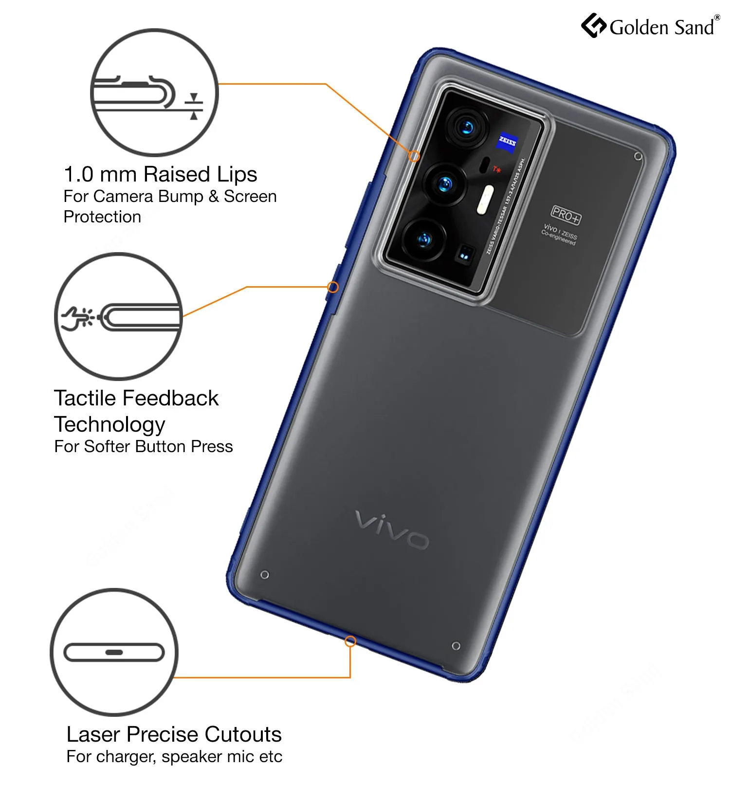 Rugged Frosted Semi Transparent PC Shock Proof Slim Back Cover for Vivo X70 Pro Plus, Vivo X70 Pro  [Not for Vivo X70 Pro], 6.78 inch, Blue